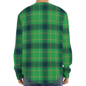 St. Patrick's Day Scottish Plaid Print Long Sleeve Baseball Jersey