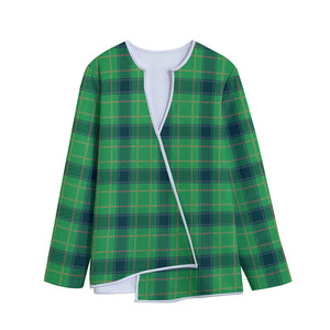 St. Patrick's Day Scottish Plaid Print Long Sleeve Short Coat