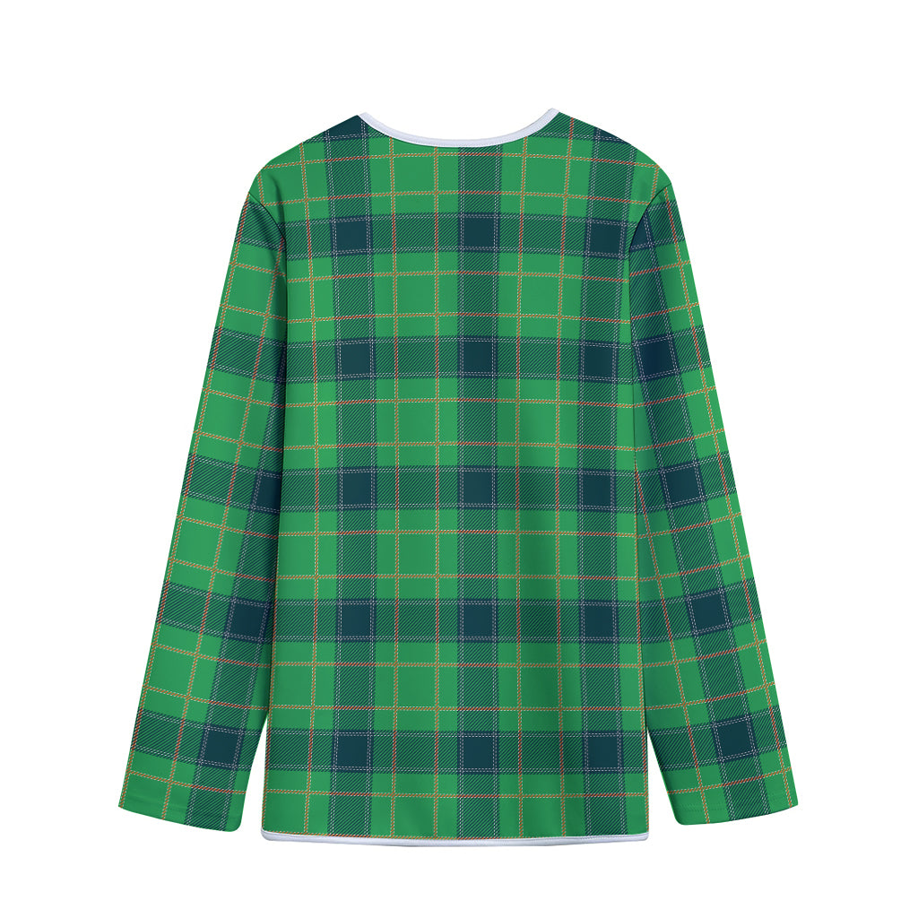 St. Patrick's Day Scottish Plaid Print Long Sleeve Short Coat