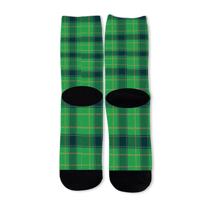 St. Patrick's Day Scottish Plaid Print Long Socks