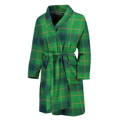 St. Patrick's Day Scottish Plaid Print Men's Bathrobe