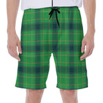 St. Patrick's Day Scottish Plaid Print Men's Beach Shorts