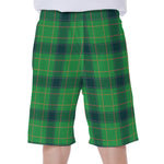 St. Patrick's Day Scottish Plaid Print Men's Beach Shorts