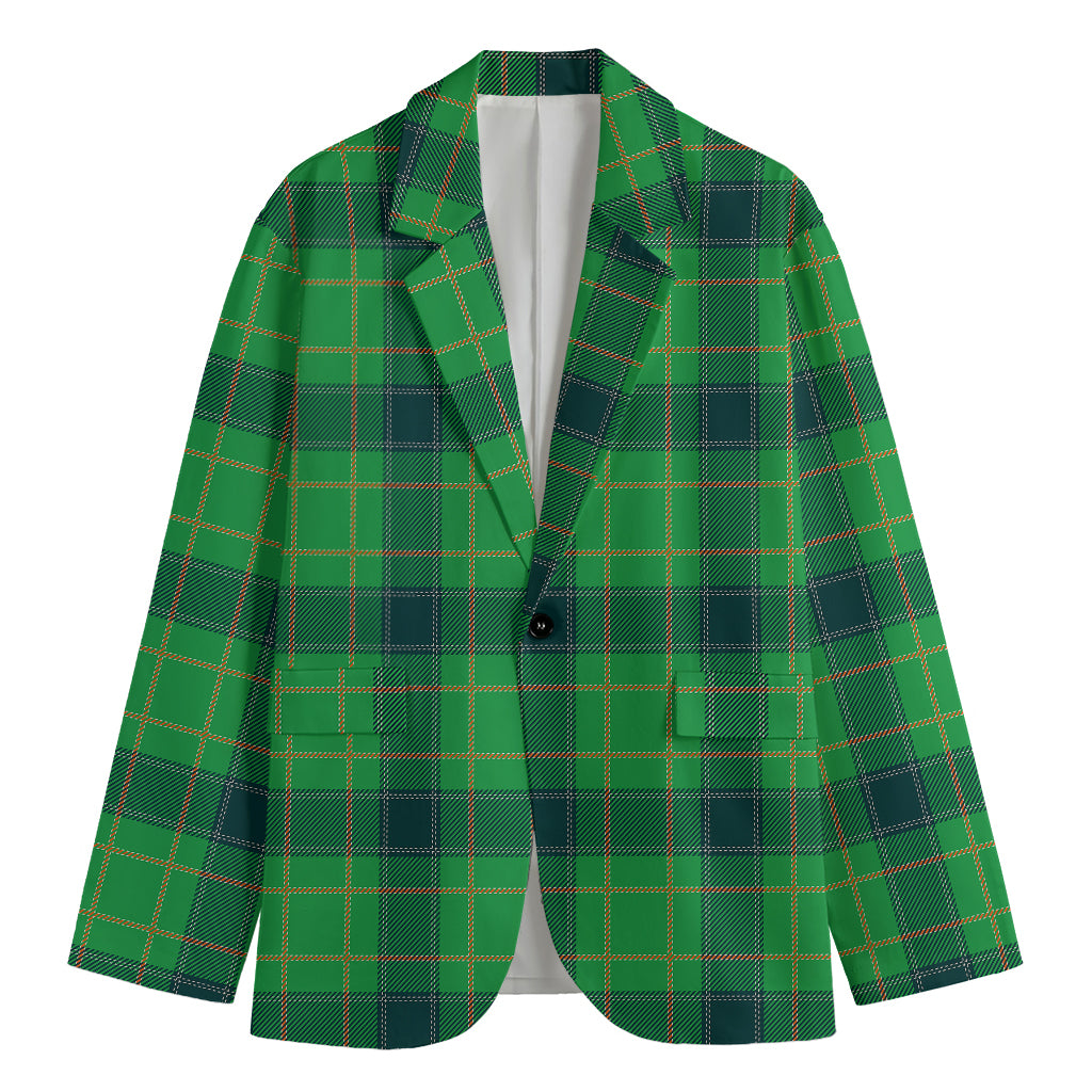 St. Patrick's Day Scottish Plaid Print Men's Blazer