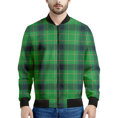 St. Patrick's Day Scottish Plaid Print Men's Bomber Jacket