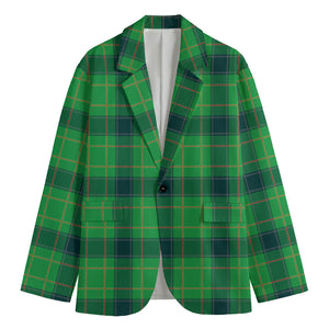 St. Patrick's Day Scottish Plaid Print Men's Cotton Blazer