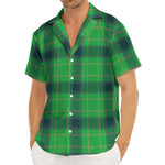 St. Patrick's Day Scottish Plaid Print Men's Deep V-Neck Shirt