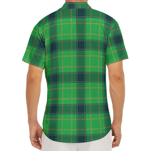 St. Patrick's Day Scottish Plaid Print Men's Deep V-Neck Shirt