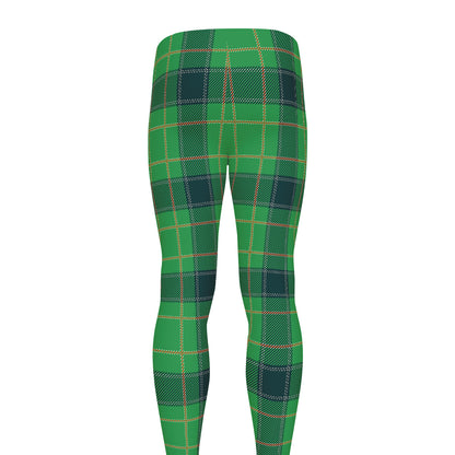 St. Patrick's Day Scottish Plaid Print Men's leggings