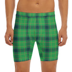 St. Patrick's Day Scottish Plaid Print Men's Long Boxer Briefs
