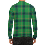 St. Patrick's Day Scottish Plaid Print Men's Long Sleeve Rash Guard