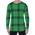St. Patrick's Day Scottish Plaid Print Men's Long Sleeve T-Shirt
