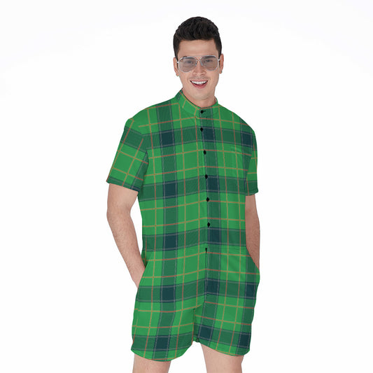 St. Patrick's Day Scottish Plaid Print Men's Rompers