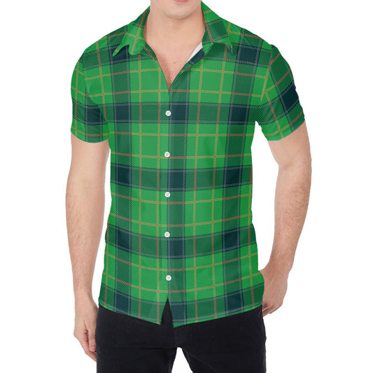 St. Patrick's Day Scottish Plaid Print Men's Shirt