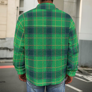 St. Patrick's Day Scottish Plaid Print Men's Shirt Jacket