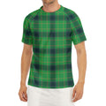 St. Patrick's Day Scottish Plaid Print Men's Short Sleeve Rash Guard
