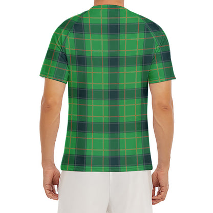 St. Patrick's Day Scottish Plaid Print Men's Short Sleeve Rash Guard