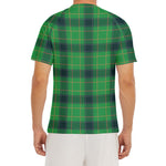 St. Patrick's Day Scottish Plaid Print Men's Short Sleeve Rash Guard