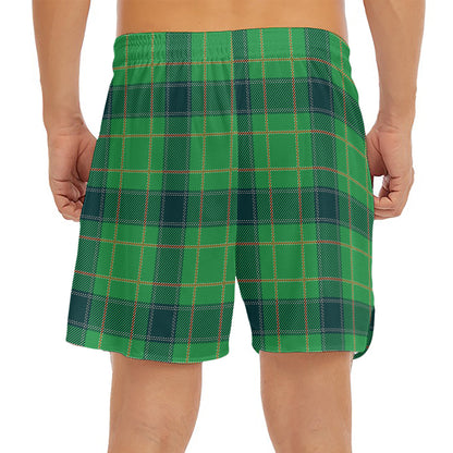 St. Patrick's Day Scottish Plaid Print Men's Split Running Shorts
