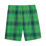 St. Patrick's Day Scottish Plaid Print Men's Sports Shorts
