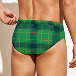 St. Patrick's Day Scottish Plaid Print Men's Swim Briefs