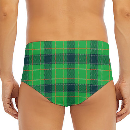 St. Patrick's Day Scottish Plaid Print Men's Triangle Swim Briefs