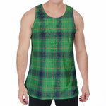 St. Patrick's Day Scottish Plaid Print Men's Velvet Tank Top