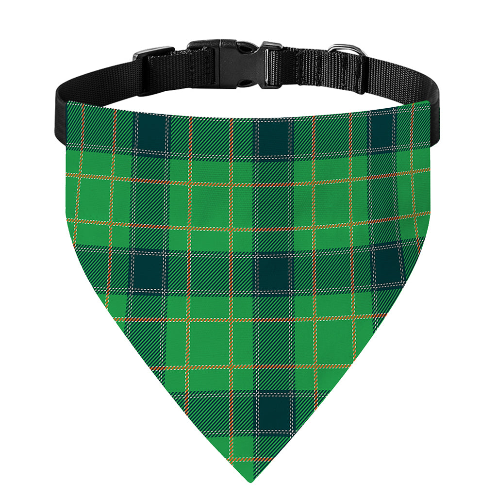 St. Patrick's Day Scottish Plaid Print Over The Collar Dog Bandana