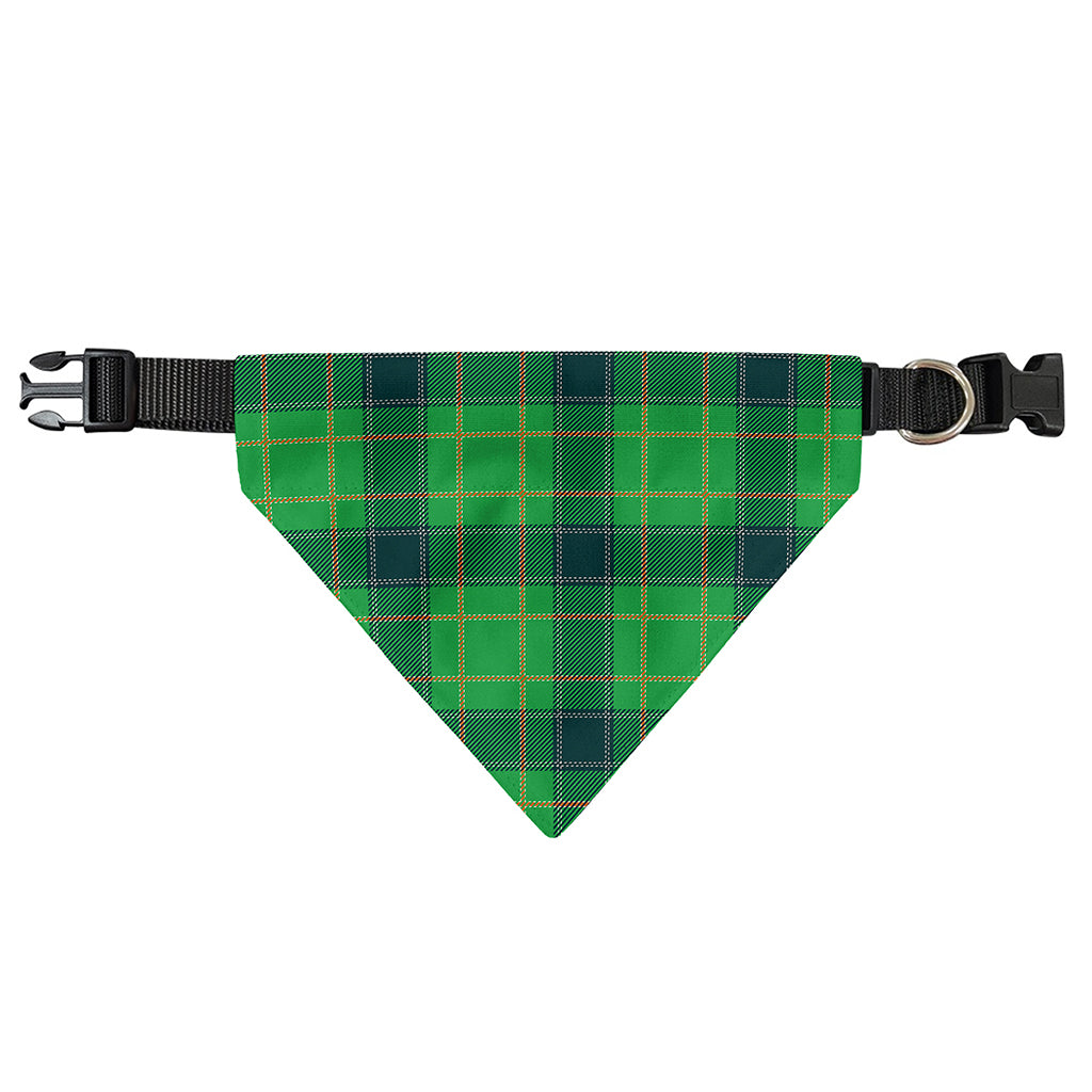 St. Patrick's Day Scottish Plaid Print Over The Collar Dog Bandana
