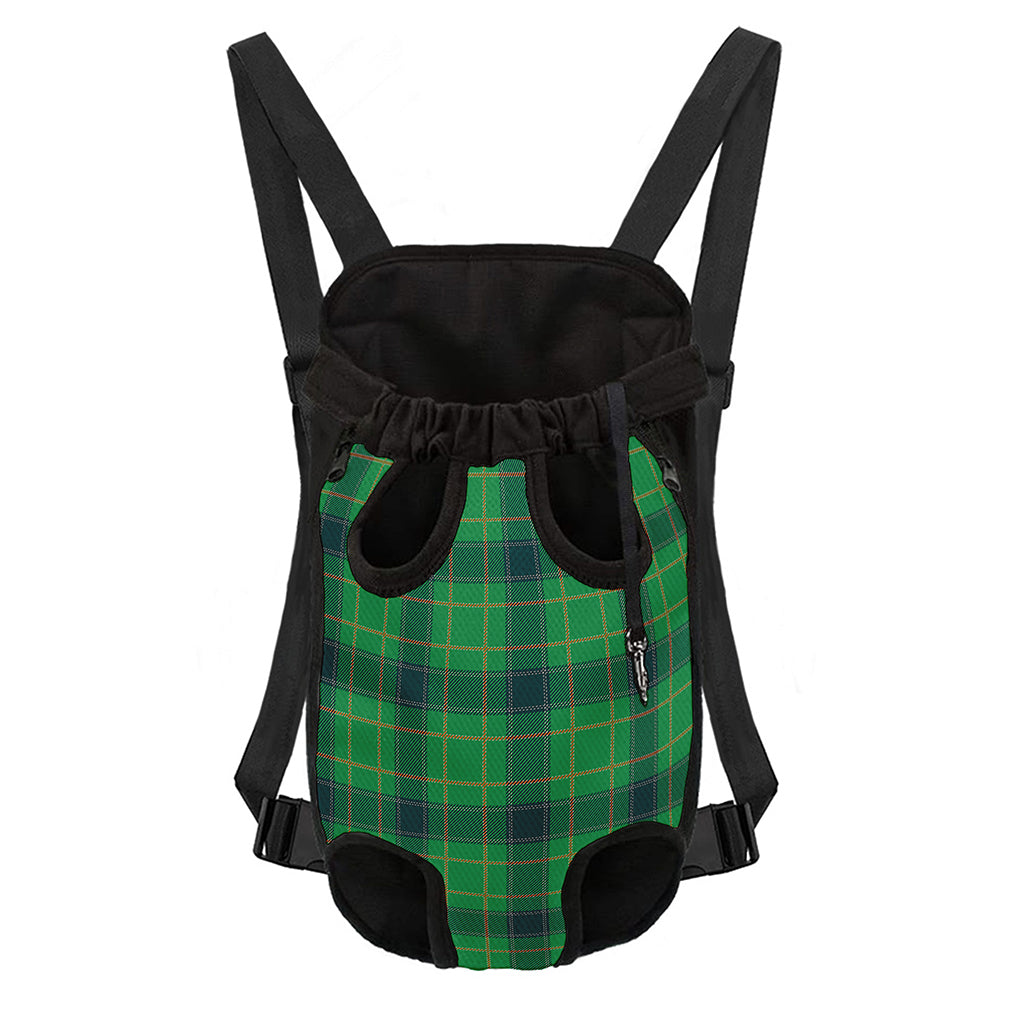 St. Patrick's Day Scottish Plaid Print Pet Carrier Backpack