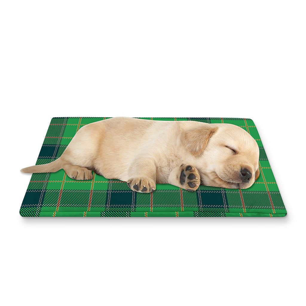 St. Patrick's Day Scottish Plaid Print Pet Cooling Mat Cover