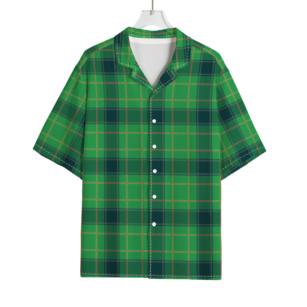 St. Patrick's Day Scottish Plaid Print Rayon Hawaiian Shirt