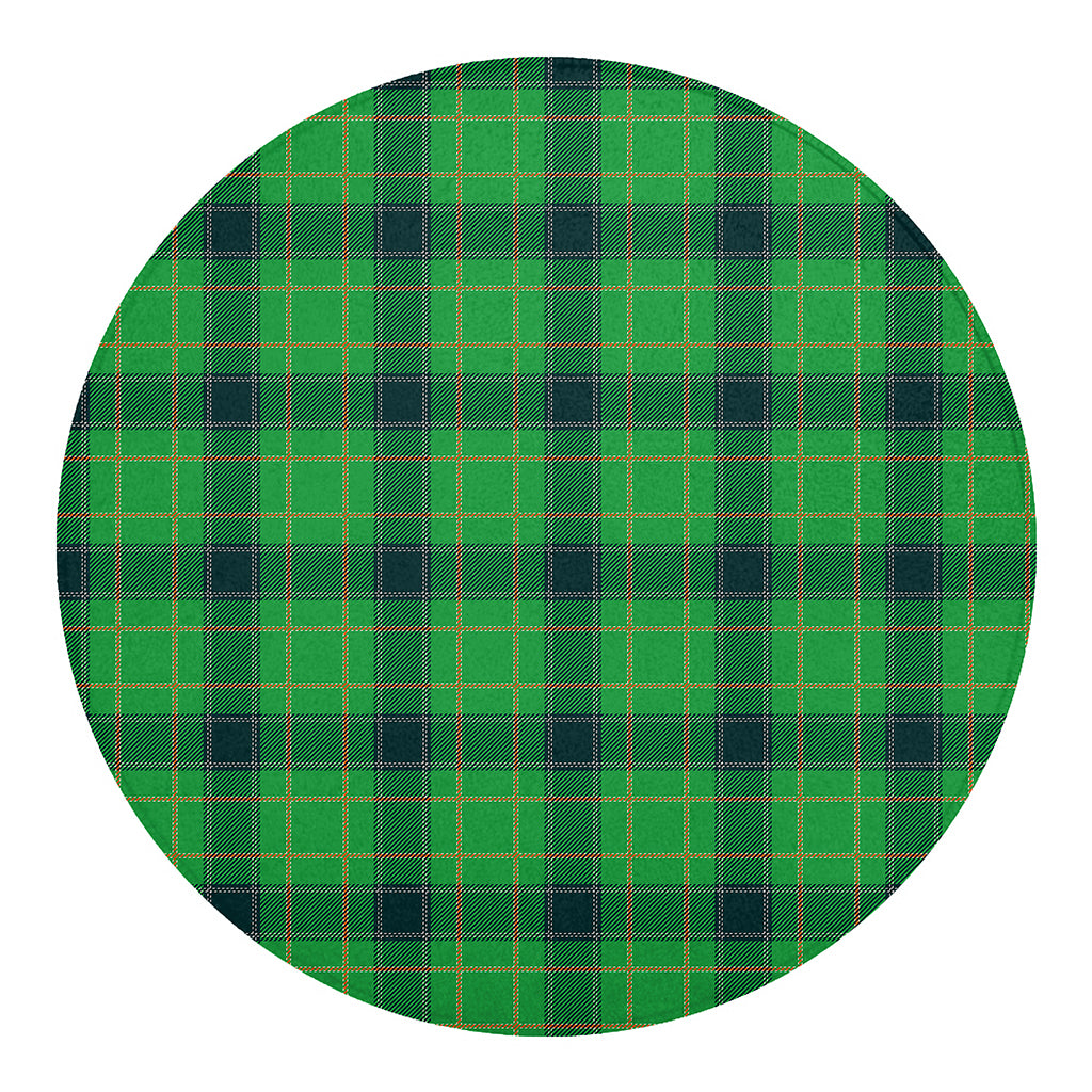 St. Patrick's Day Scottish Plaid Print Round Blanket