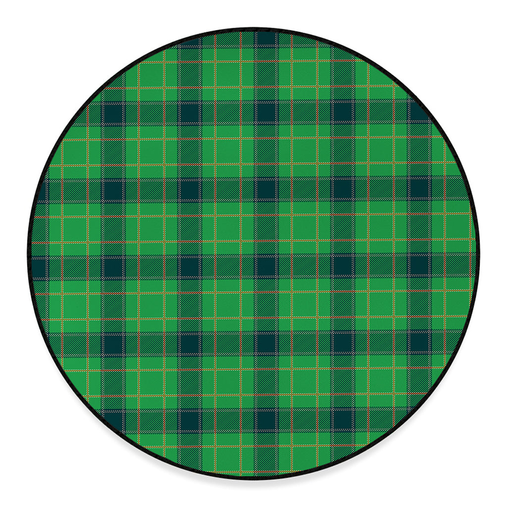 St. Patrick's Day Scottish Plaid Print Round Floor Mat