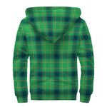 St. Patrick's Day Scottish Plaid Print Sherpa Lined Zip Up Hoodie