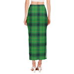 St. Patrick's Day Scottish Plaid Print Side Slit Maxi Skirt