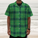 St. Patrick's Day Scottish Plaid Print Textured Short Sleeve Shirt