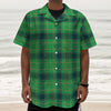 St. Patrick's Day Scottish Plaid Print Textured Short Sleeve Shirt