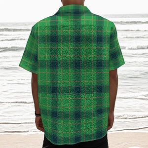 St. Patrick's Day Scottish Plaid Print Textured Short Sleeve Shirt