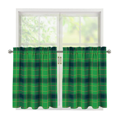 St. Patrick's Day Scottish Plaid Print Tier Curtains