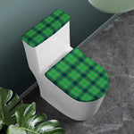 St. Patrick's Day Scottish Plaid Print Toilet Lid And Tank Cover Set