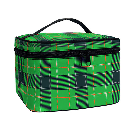 St. Patrick's Day Scottish Plaid Print Travel Makeup Bag
