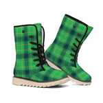 St. Patrick's Day Scottish Plaid Print Winter Boots