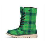 St. Patrick's Day Scottish Plaid Print Winter Boots
