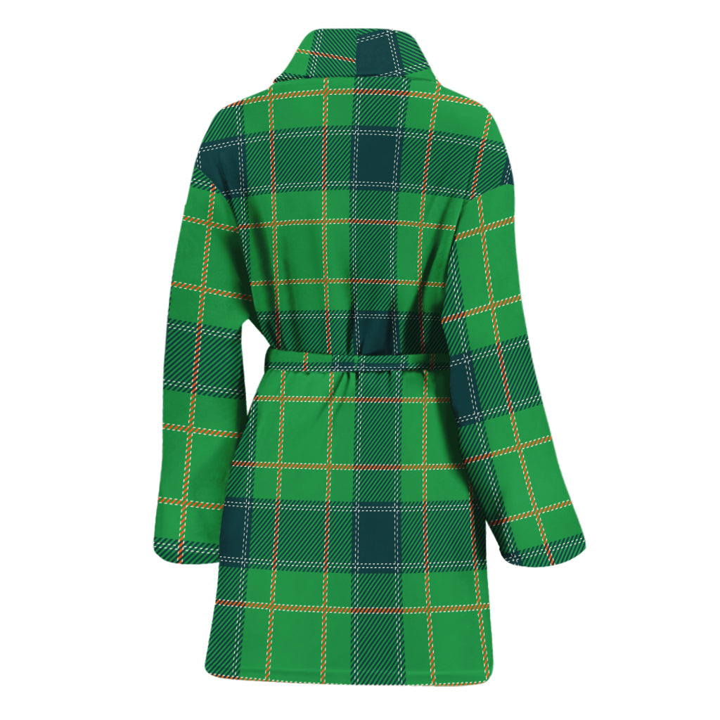 St. Patrick's Day Scottish Plaid Print Women's Bathrobe
