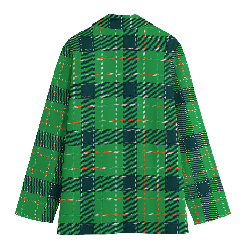 St. Patrick's Day Scottish Plaid Print Women's Blazer