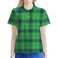St. Patrick's Day Scottish Plaid Print Women's Polo Shirt
