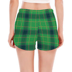 St. Patrick's Day Scottish Plaid Print Women's Split Running Shorts