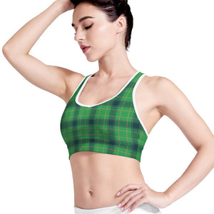 St. Patrick's Day Scottish Plaid Print Women's Sports Bra