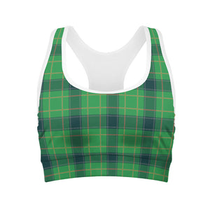 St. Patrick's Day Scottish Plaid Print Women's Sports Bra